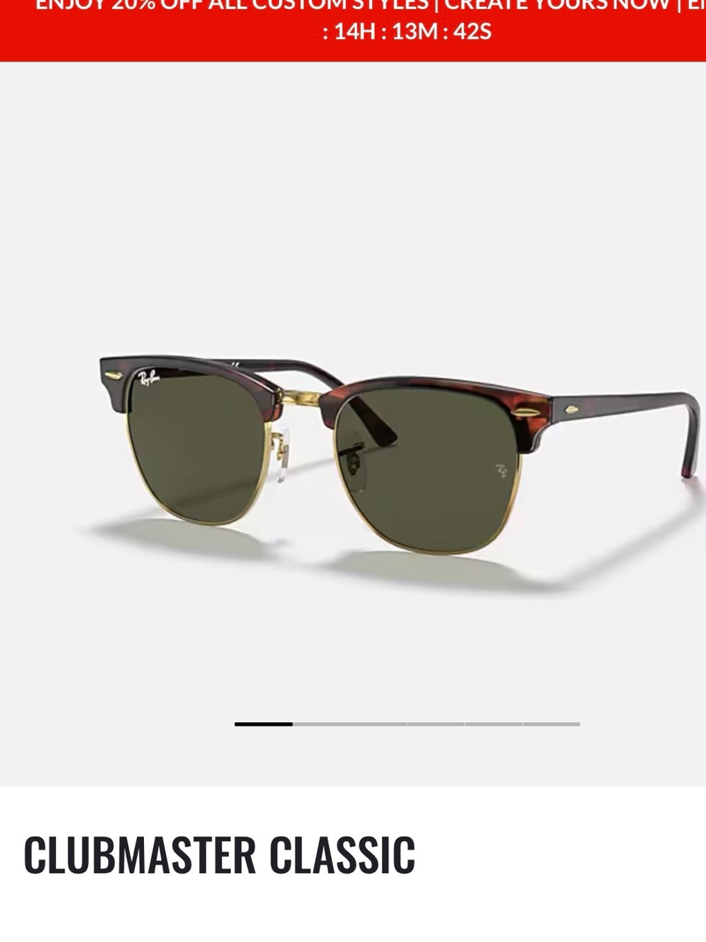 Ray-Ban Clubmaster Sunglasses Tortoise and Gold with Green Lenses